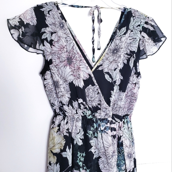 Band of Gypsies Blue Floral Dress - Picture 3 of 15